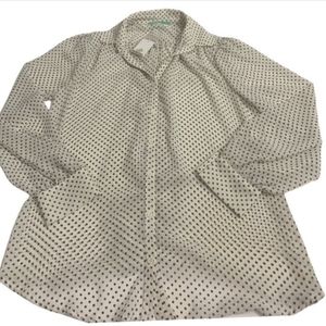 NWT Pleione sheer polka dot blouse